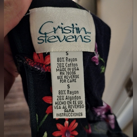 Y2k 90s Vintage Cristin Stevens Floral Sleeveless Wrap Dress - Picture 2 of 6